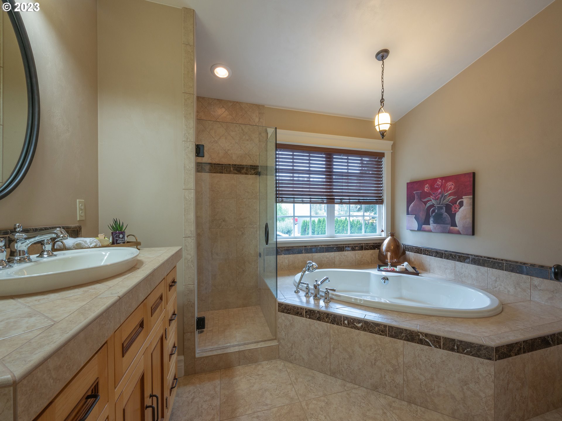 37692 Wheeler Road Dexter, OR 97431 - Photo 30 of 48 a bathroom with a sink and a mirror