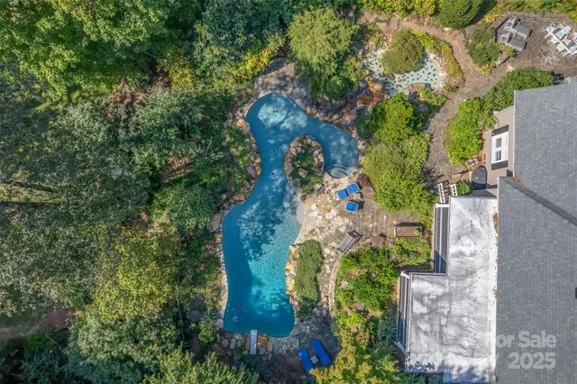 an aerial view of a house