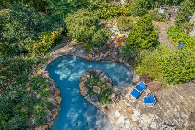 an aerial view of a house having outdoor space