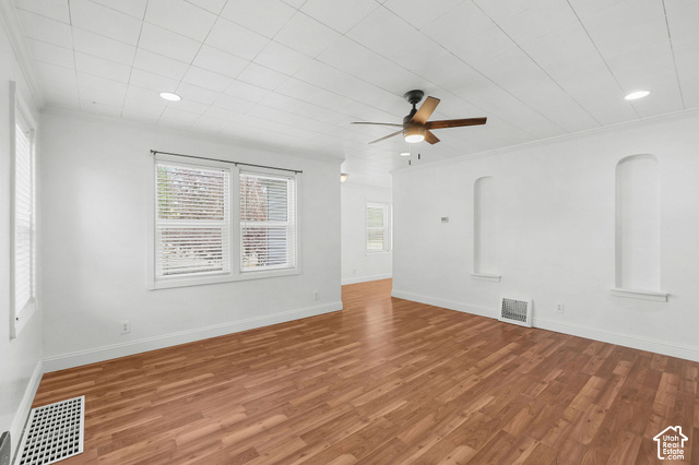 154 South State Street Morgan, UT 84050 - Photo 5 of 25 Recessed lighting, wood-finish flooring, ceiling fan, and built-in wall niches