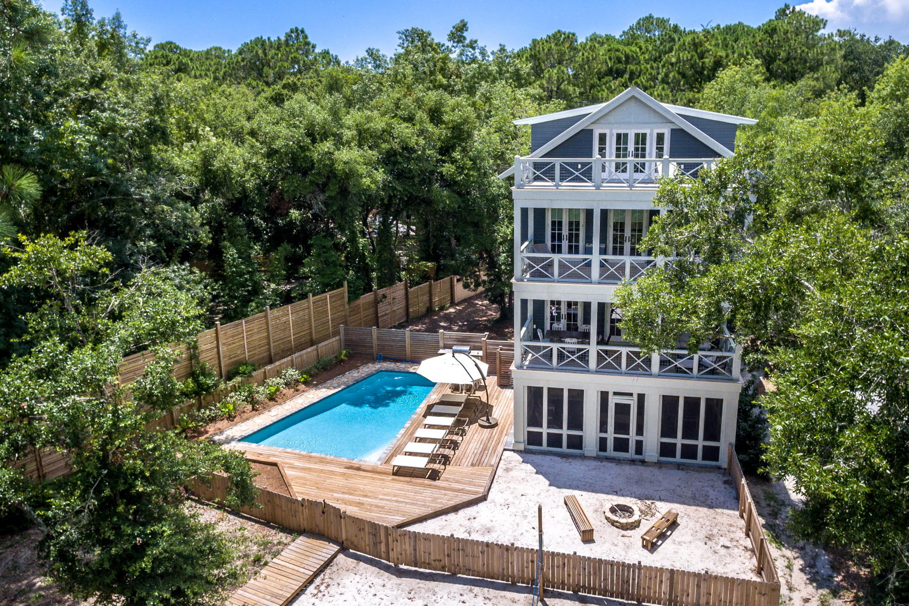 177 Grayton Trail Road Santa Rosa Beach, FL 32459 - Photo 6 of 78 aerial view of a house with a yard
