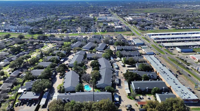 an aerial view of a city