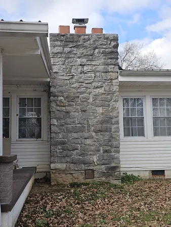 a large brick building with a window