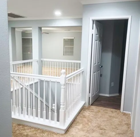 a view of a porch with a door