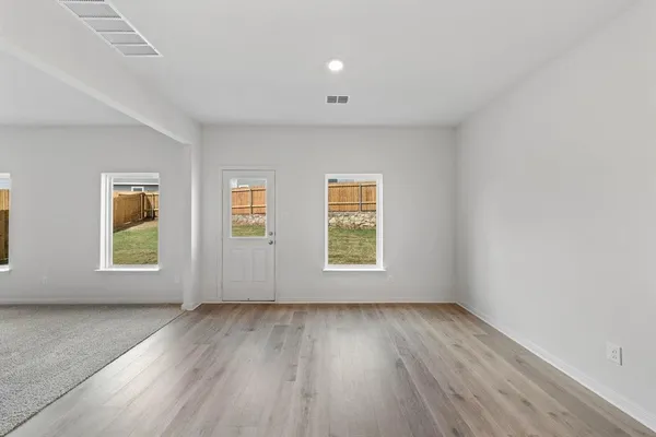 an empty room with a window