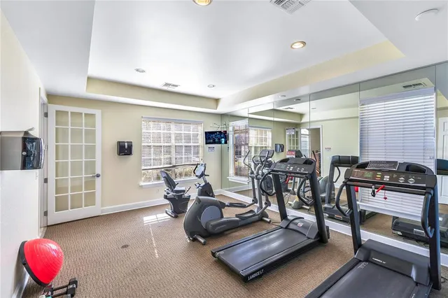 a aerial view of a house with a swimming pool