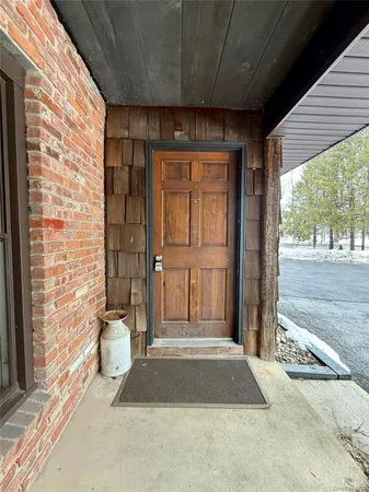 a view of a door of the house