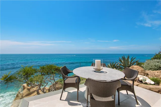 a table and chairs in a patio