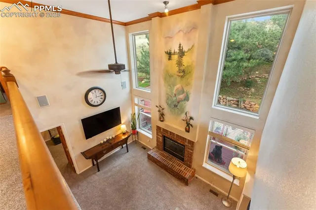 a view of an entryway with sitting area