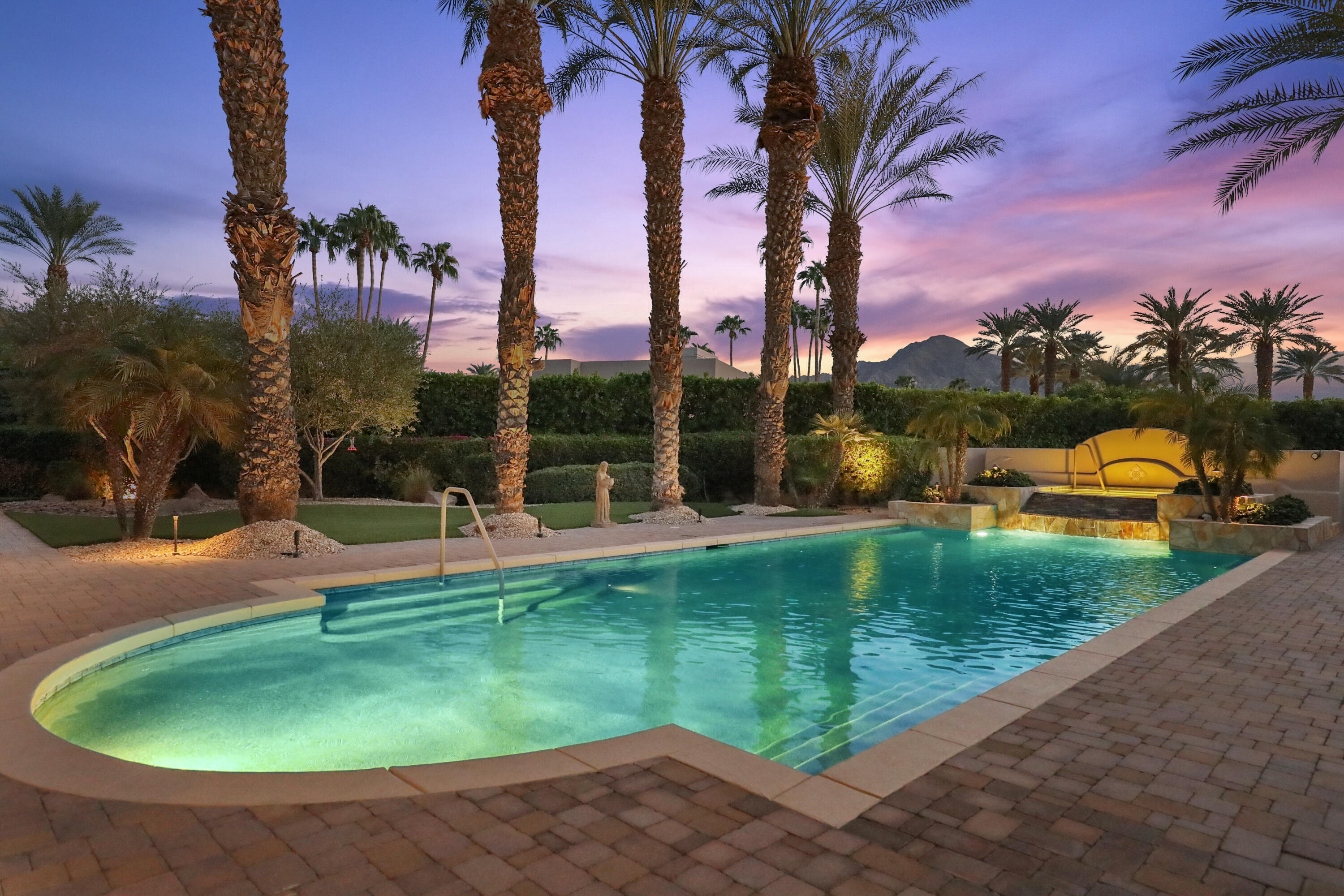 50360 Woodmere La Quinta, CA 92253 - Photo 36 of 56 a view of a swimming pool with a patio and a yard