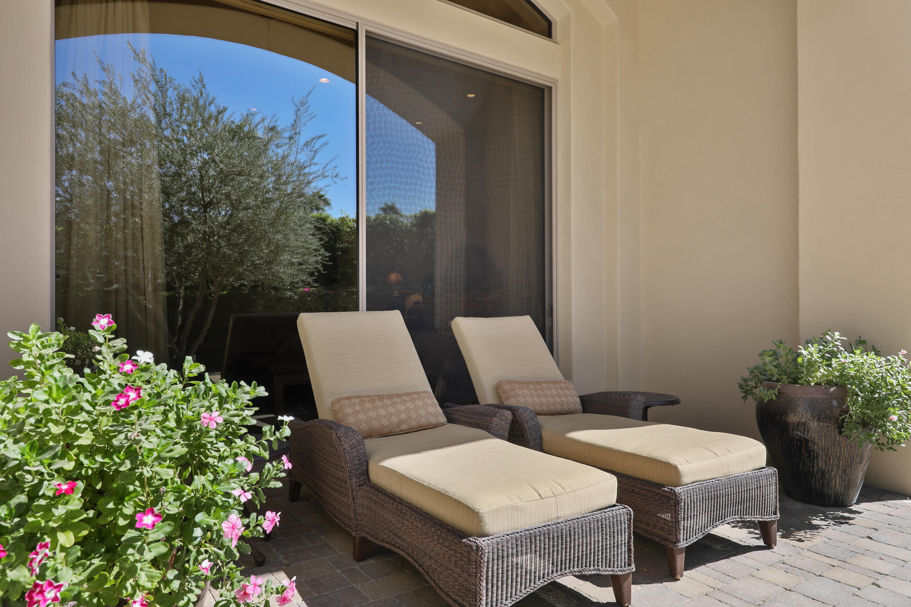 50360 Woodmere La Quinta, CA 92253 - Photo 42 of 56 a couple of flower plants sitting in front of a house