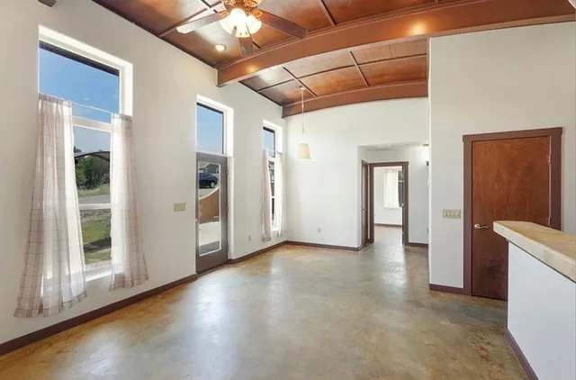 a view of a livingroom with a fireplace