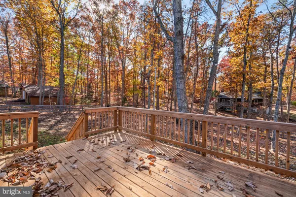a view of wooden deck