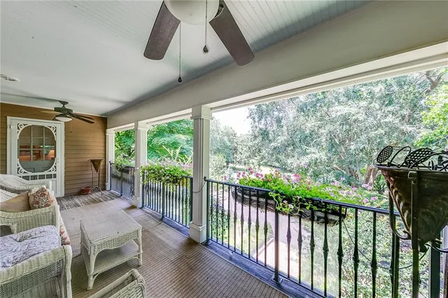 a view of a yard with an tree