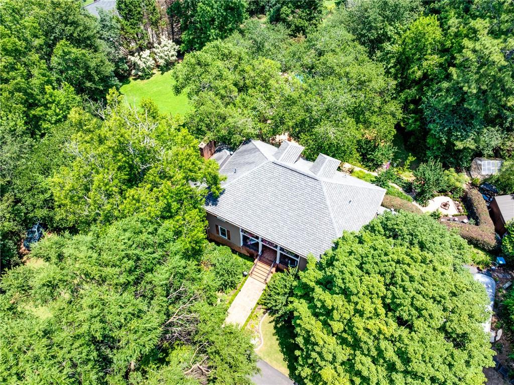 6180 Old Jefferson Road Athens, GA 30607 - Photo 90 of 100 an aerial view of a house with yard and outdoor seating