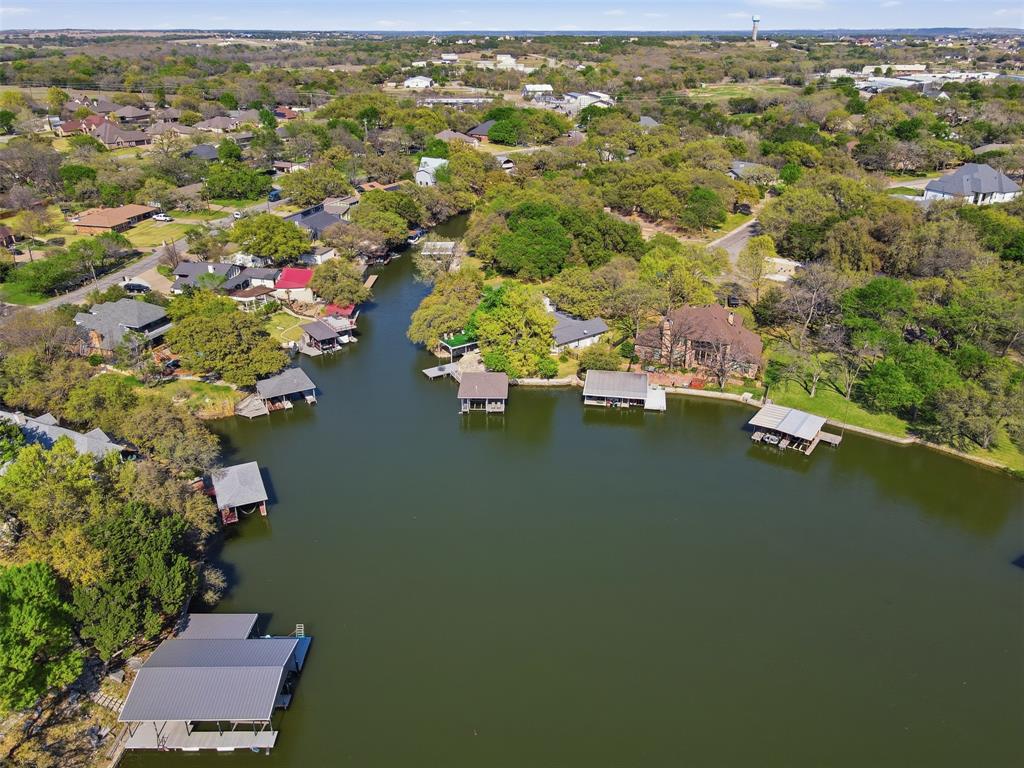 5014 Mohawk Court DeCordova, TX 76049 - Photo 35 of 36 an aerial view of residential house with outdoor space and lake view