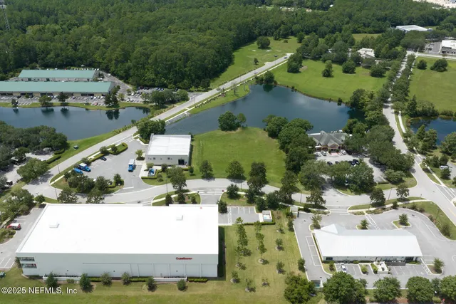 an aerial view of a house