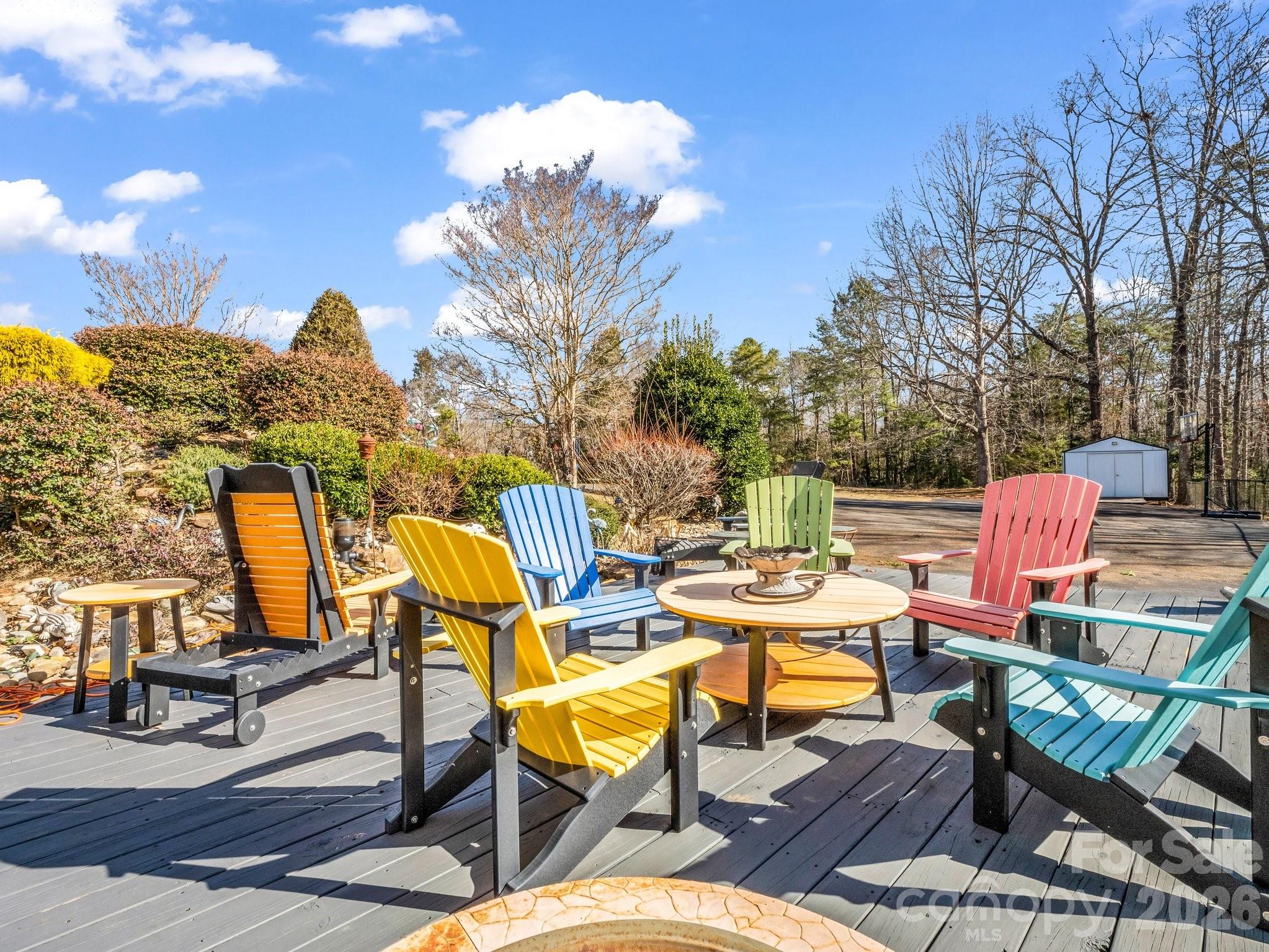 532 Harvey Logan Road Bostic, NC 28018 - Photo 19 of 48 a view of a patio with table and chairs and potted plants