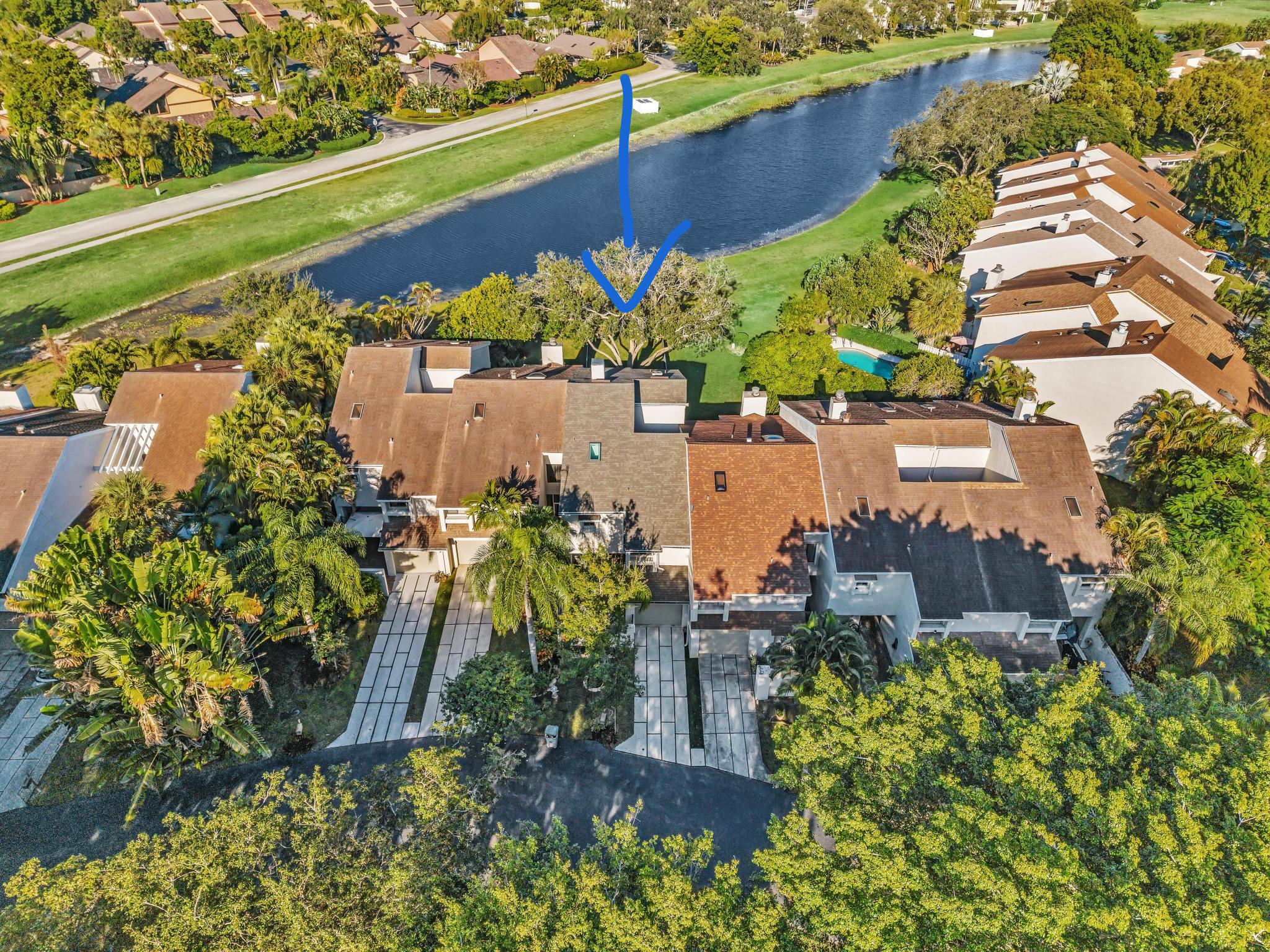 6565 Parkview Drive, Unit C Boca Raton, FL 33433 - Photo 34 of 40 an aerial view of a house with a lake view