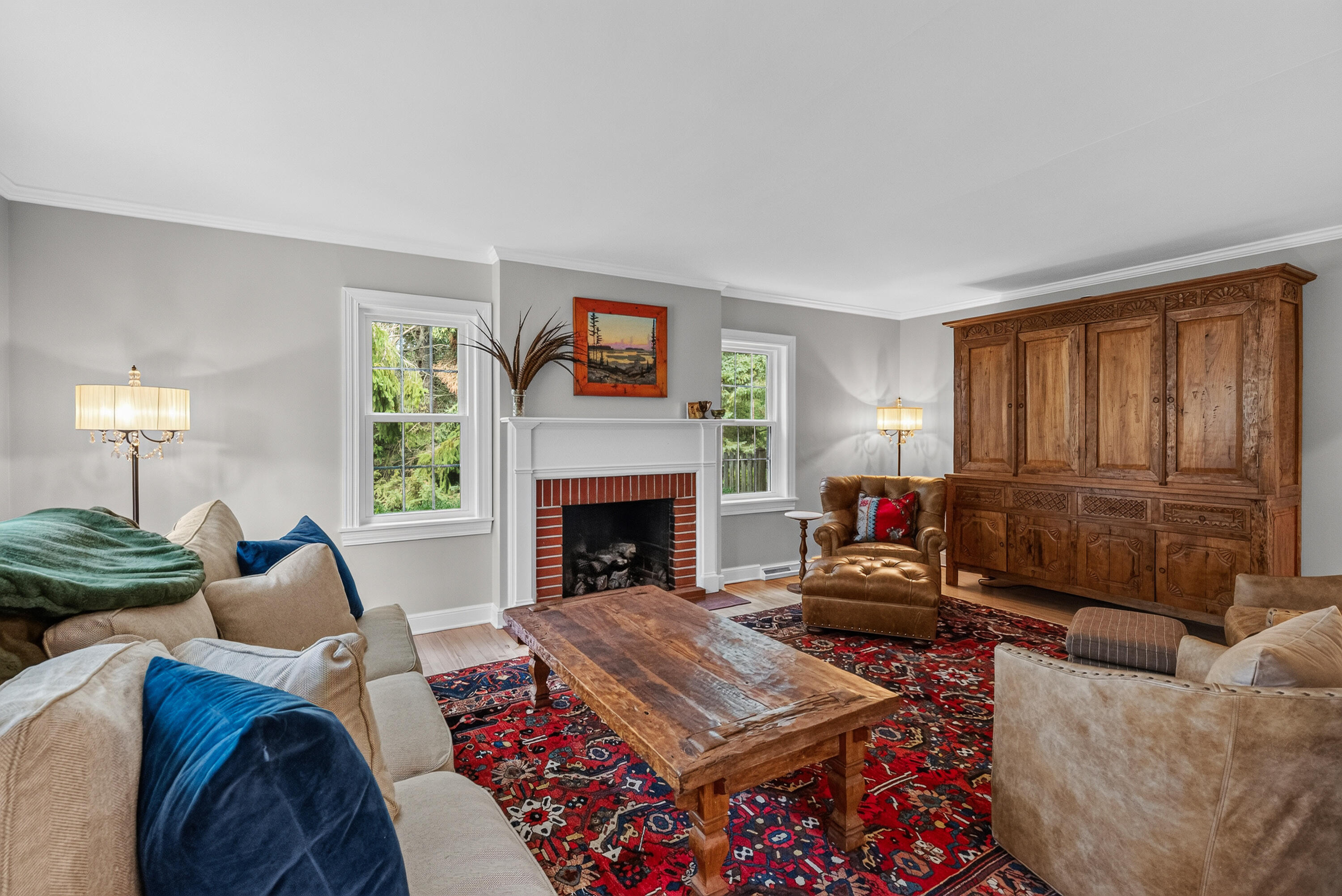 9830 North Otto Road Mequon, WI 53092 - Photo 7 of 61 Living room with fireplace