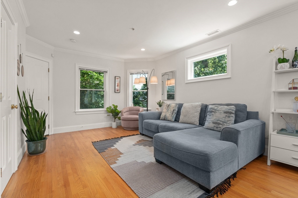 17 Robbins Street, Unit 22 Waltham, MA 02453 - Photo 3 of 27 a living room with furniture and a potted plant