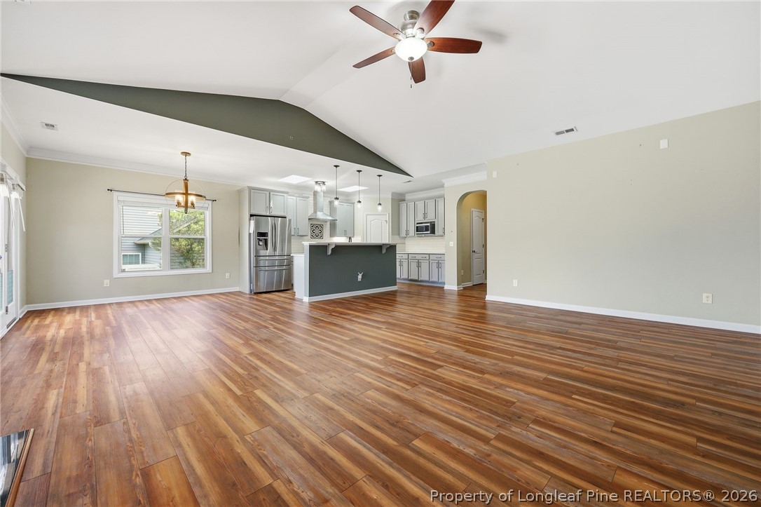 33 Colonist Place Cameron, NC 28326 - Photo 12 of 47 a view of empty room with wooden floor and fan