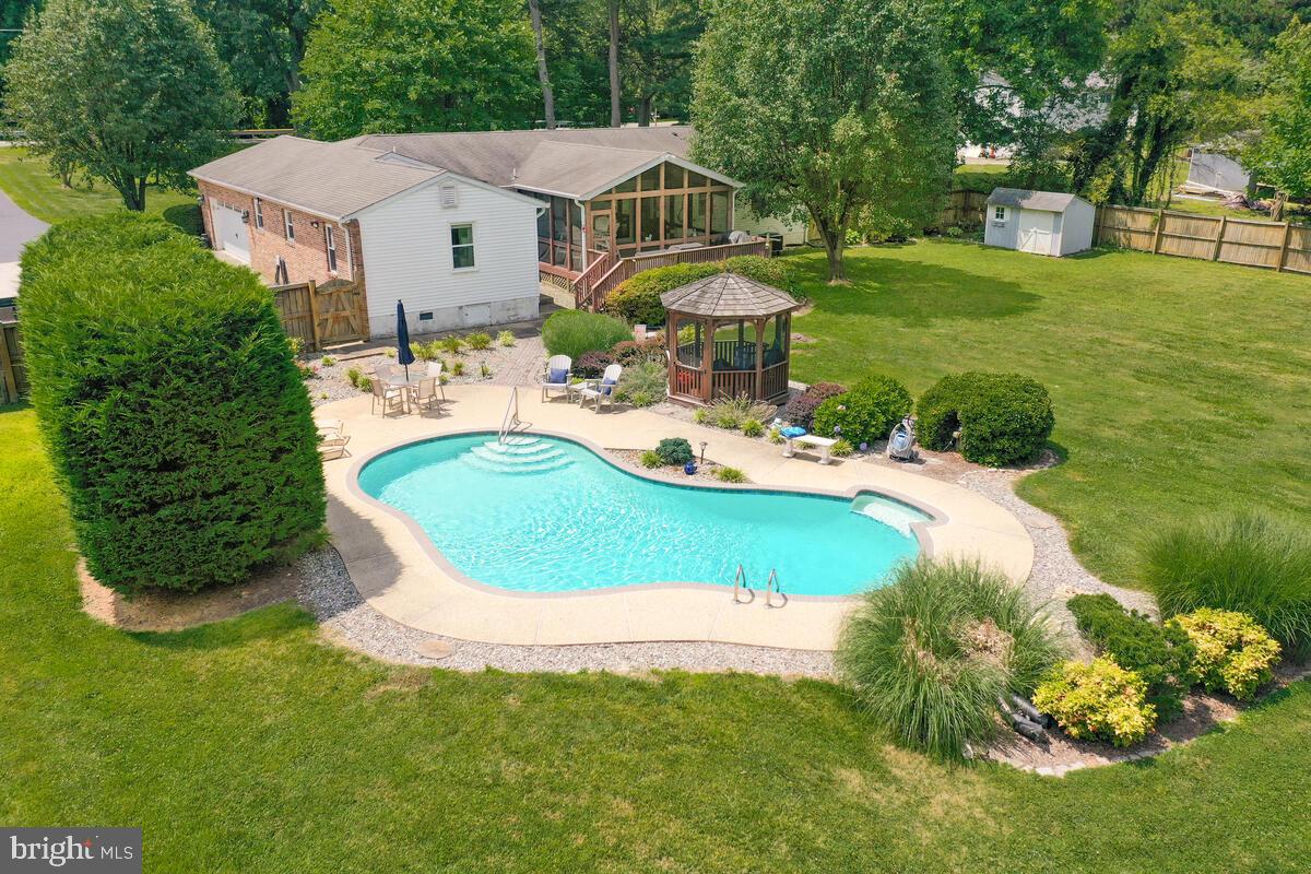 9580 Howes Road Dunkirk, MD 20754 - Photo 42 of 51 backyard pool with shed