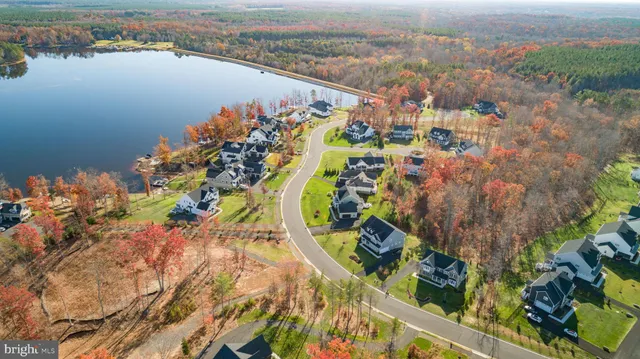 a view of a lake with a mountain in the background