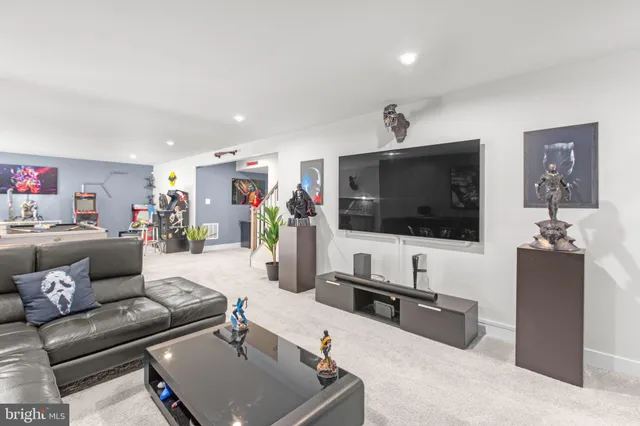 a living room with furniture