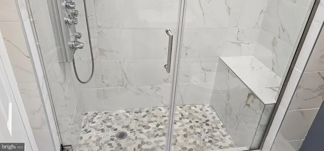 a bathroom with a shower