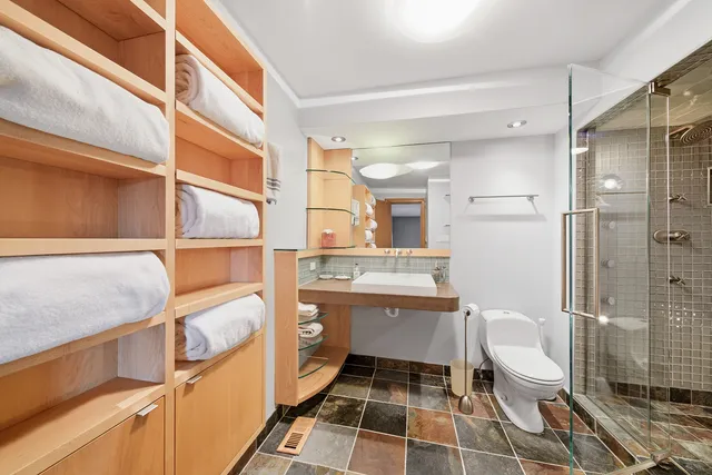 a bathroom with a shower