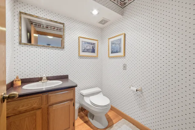 a view of a road with a building in the background