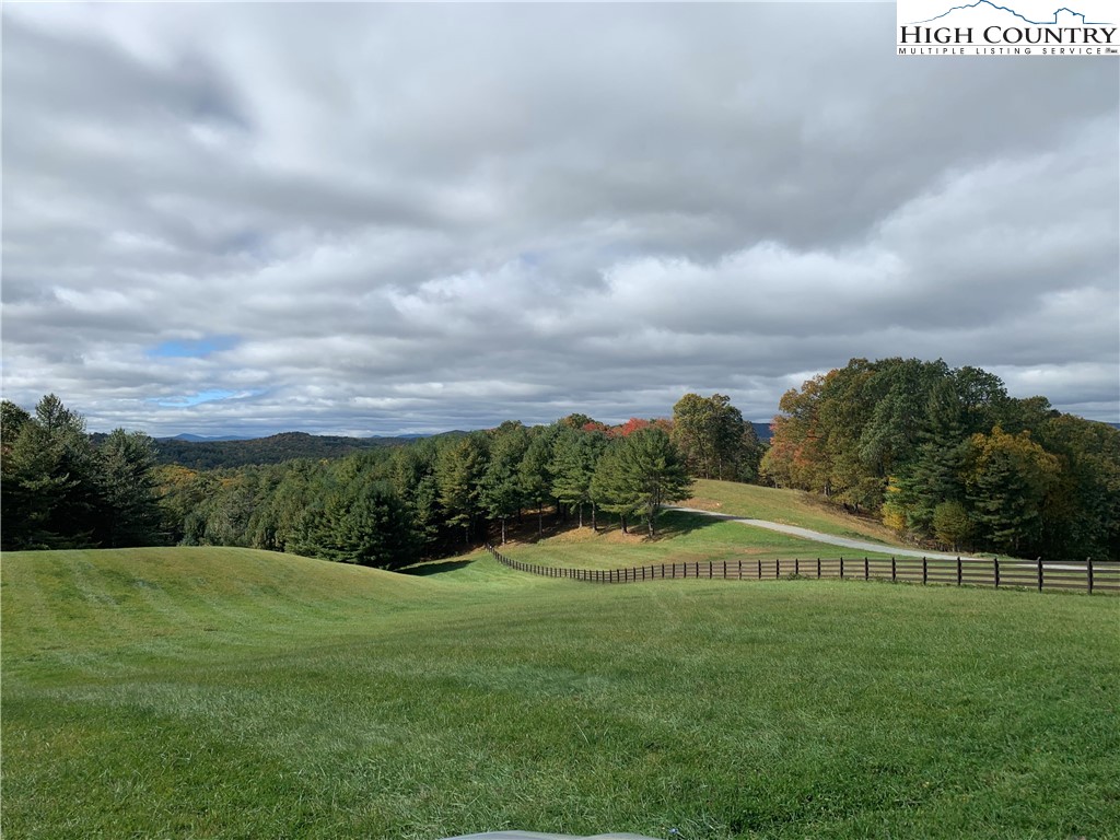 a view of a golf course with a garden