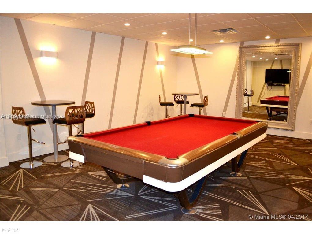 5701 Collins Avenue, Unit 511 Miami Beach, FL 33140 - Photo 46 of 51 a room with pool table and flat screen tv