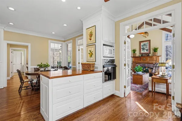 a view of a living room and dining room