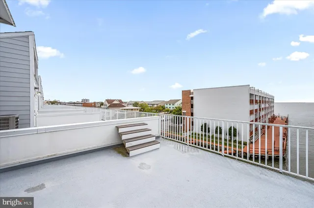 a view of terrace with city view