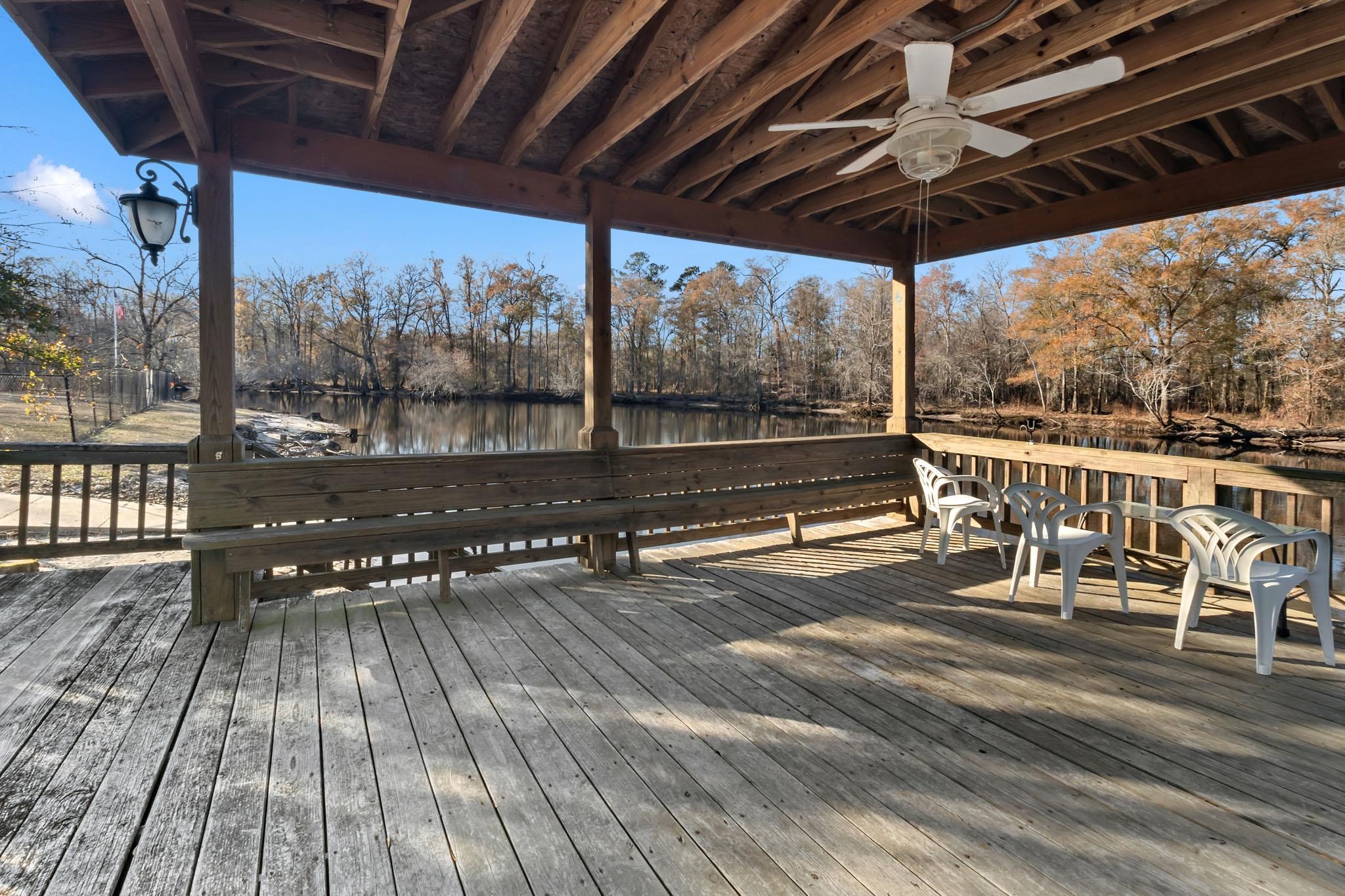 3429 River Road Nichols, SC 29581 - Photo 26 of 46 Gazebo with ceiling fan overlooking the Lumber River