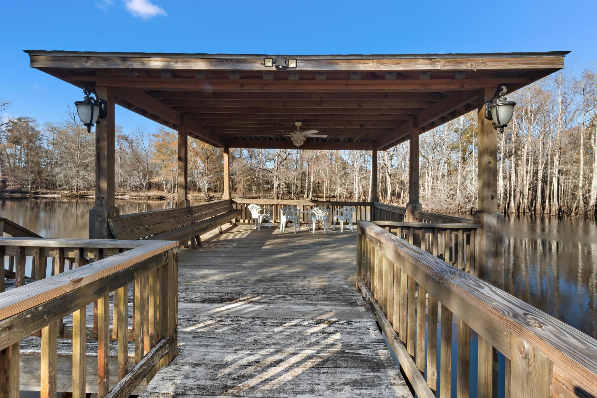 3429 River Road Nichols, SC 29581 - Photo 28 of 46 Gazebo with ceiling fan overlooking the Lumber River