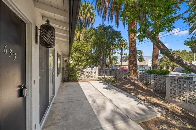 a view of a pathway of a building