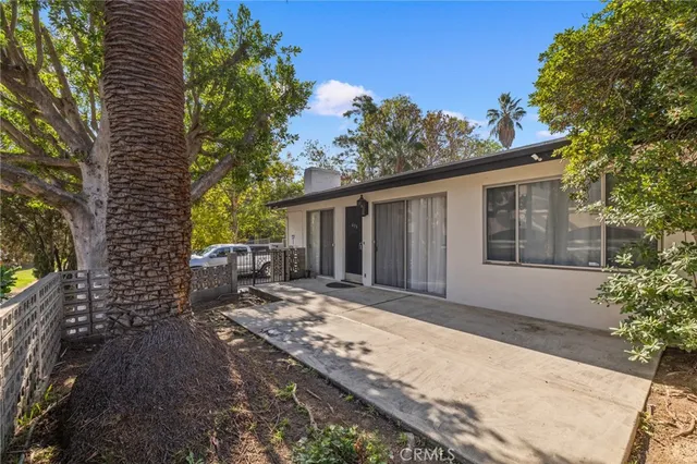 a view of a house with a patio