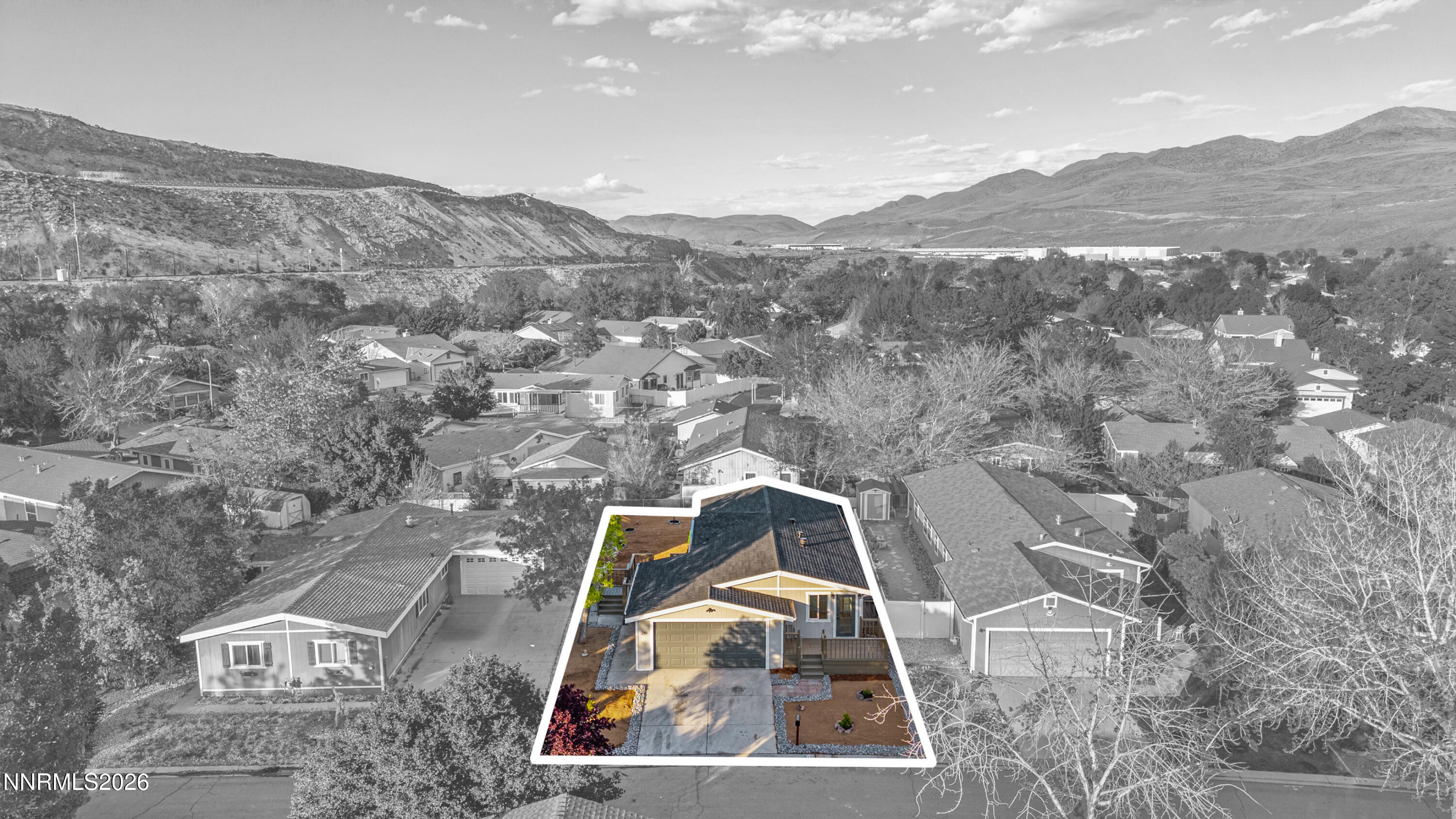 239 Rue De La Chartreuse Sparks, NV 89434 - Photo 20 of 24 an aerial view of a house with a mountain