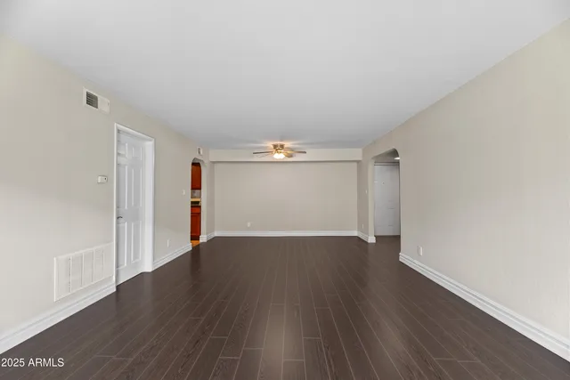 an empty room with an entryway