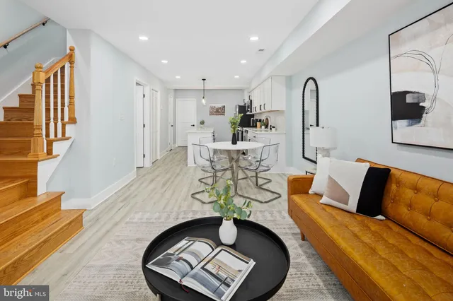 a living room with furniture