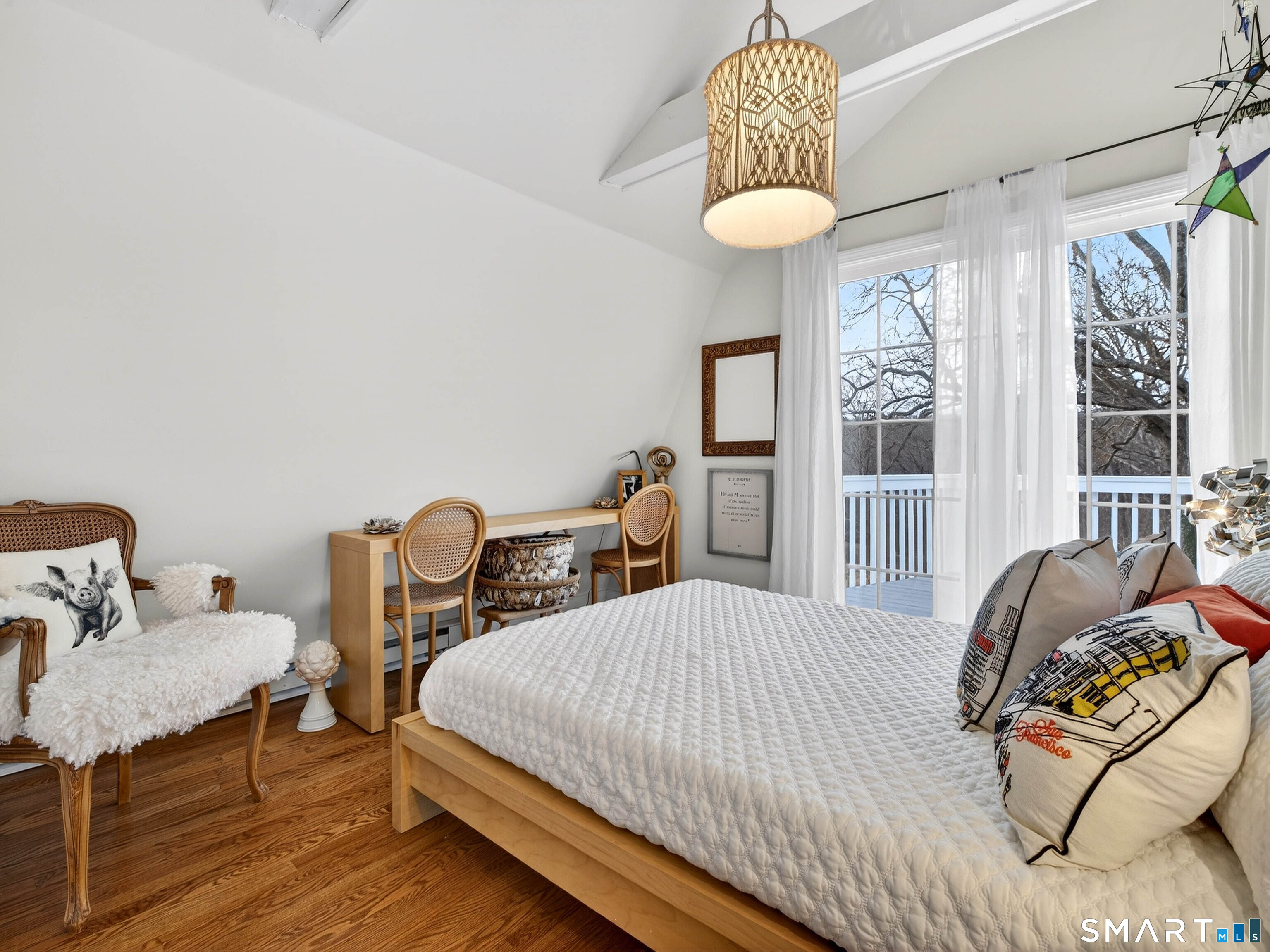 41 Old W Road East Haddam, CT 06423 - Photo 39 of 39 a bedroom with a bed and a chandelier
