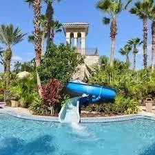 a view of a lake with a city