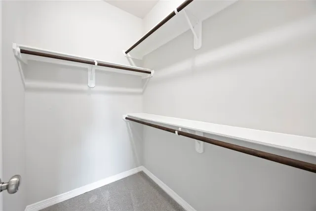 a view of small space with racks on the wall