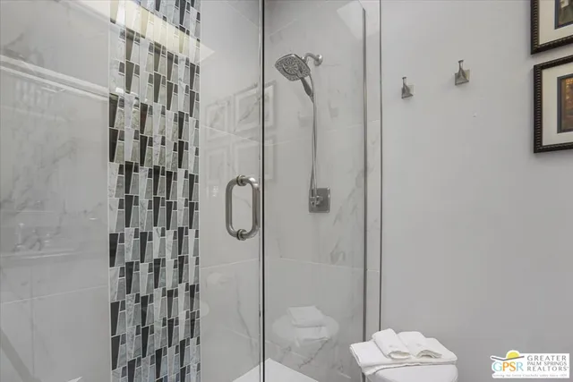 a bathroom with a shower