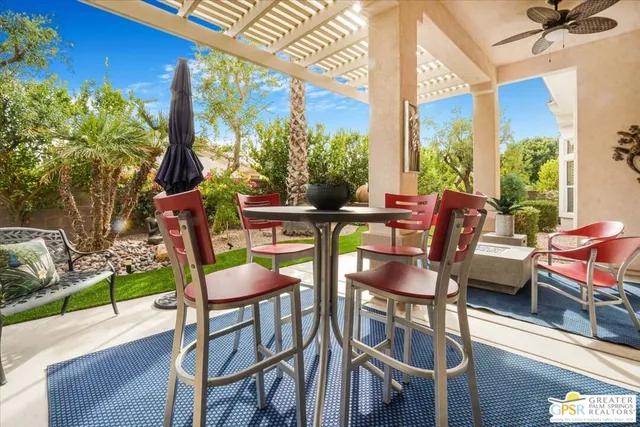 a outdoor space with furniture