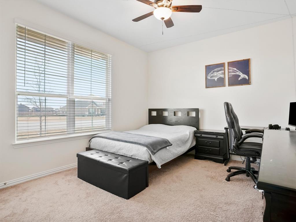 173 Mdw Vista Drive Rhome, TX 76078 - Photo 20 of 40 a spacious bedroom with a bed and a desk
