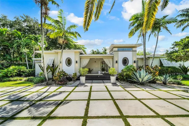 a view of a yard with plants